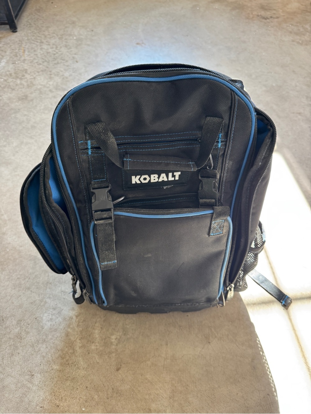 Kobalt Black and Blue Durable Tool Backpack